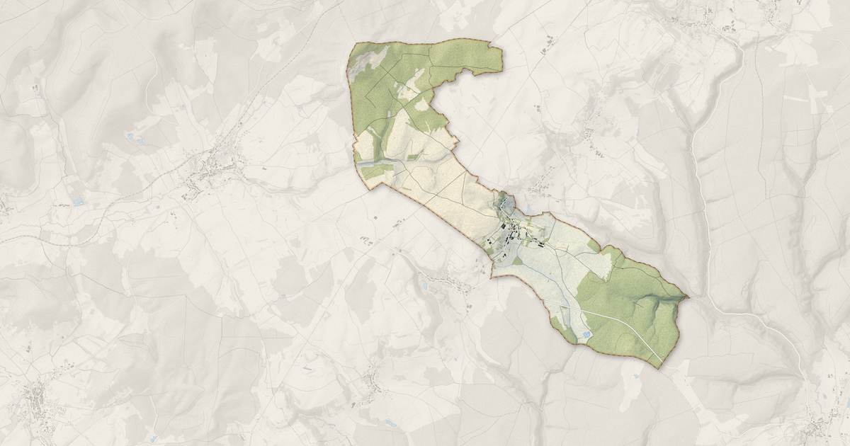 Portrait cartographique de Serocourt : relief, eau, forêts, bâti et voies, calculés à partir des données de l'IGN