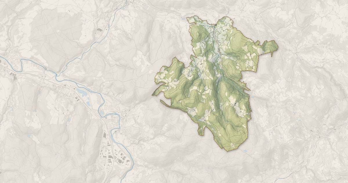 Portrait cartographique de Tendon : relief, eau, forêts, bâti et voies, calculés à partir des données de l'IGN