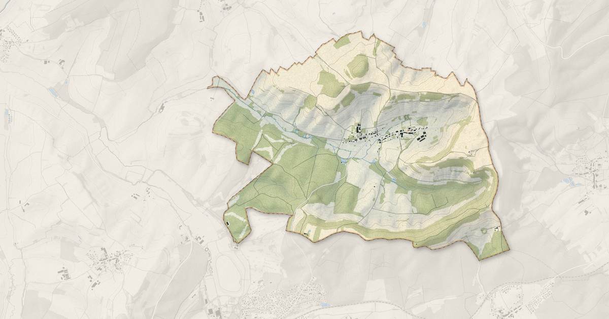 Portrait cartographique de They-sous-Montfort : relief, eau, forêts, bâti et voies, calculés à partir des données de l'IGN