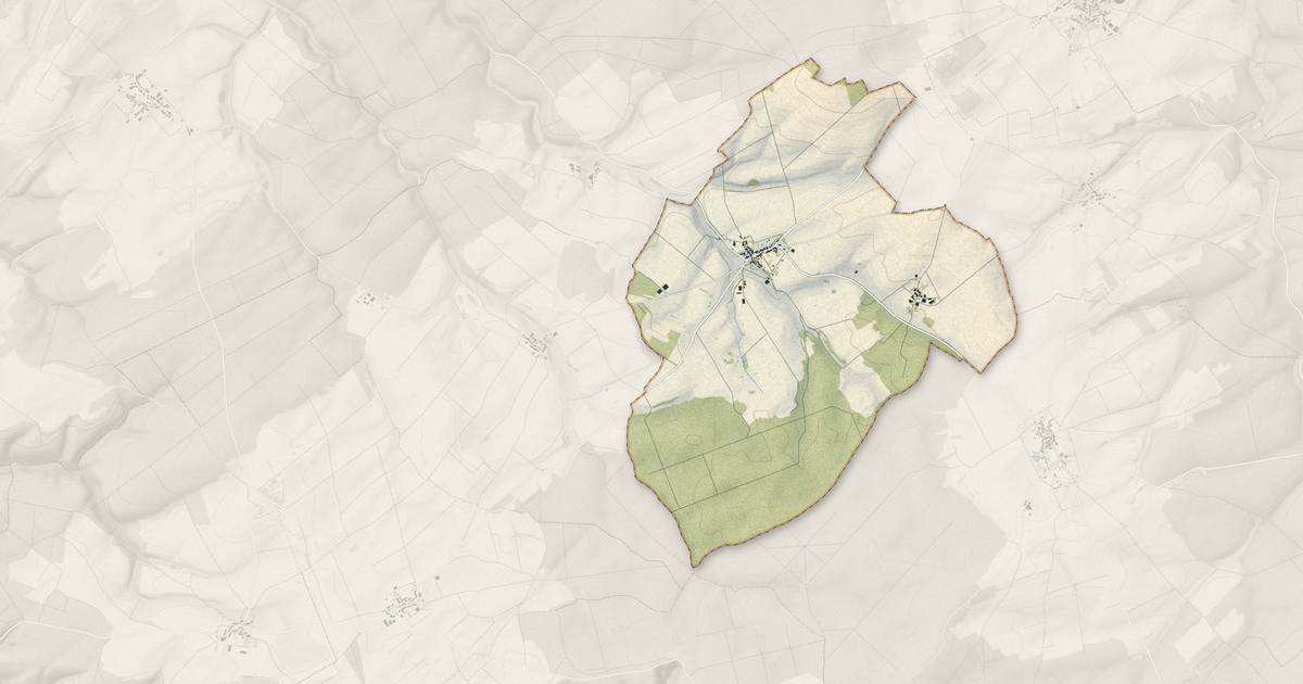 Portrait cartographique de Trampot : relief, eau, forêts, bâti et voies, calculés à partir des données de l'IGN