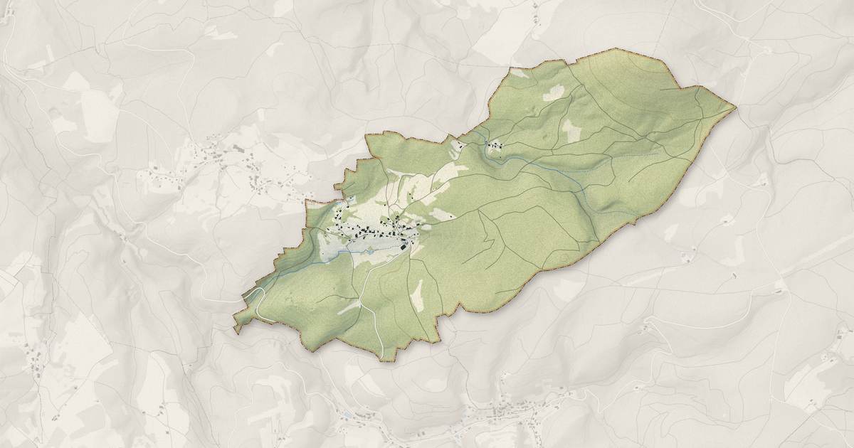 Portrait cartographique de Le Vermont : relief, eau, forêts, bâti et voies, calculés à partir des données de l'IGN