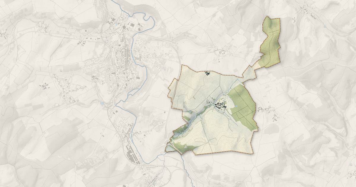 Portrait cartographique de Vroville : relief, eau, forêts, bâti et voies, calculés à partir des données de l'IGN