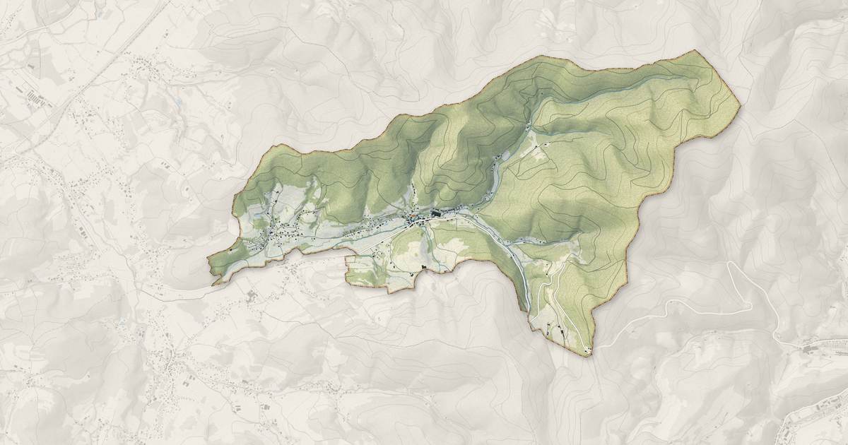 Portrait cartographique de Wisembach : relief, eau, forêts, bâti et voies, calculés à partir des données de l'IGN