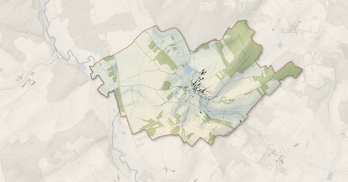 Portrait cartographique de Xaffévillers : relief, eau, forêts, bâti et voies, calculés à partir des données de l'IGN