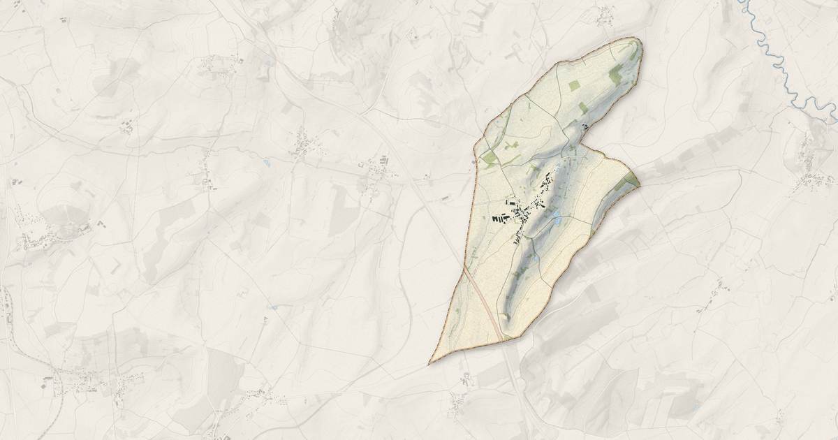 Portrait cartographique de Athie : relief, eau, forêts, bâti et voies, calculés à partir des données de l'IGN