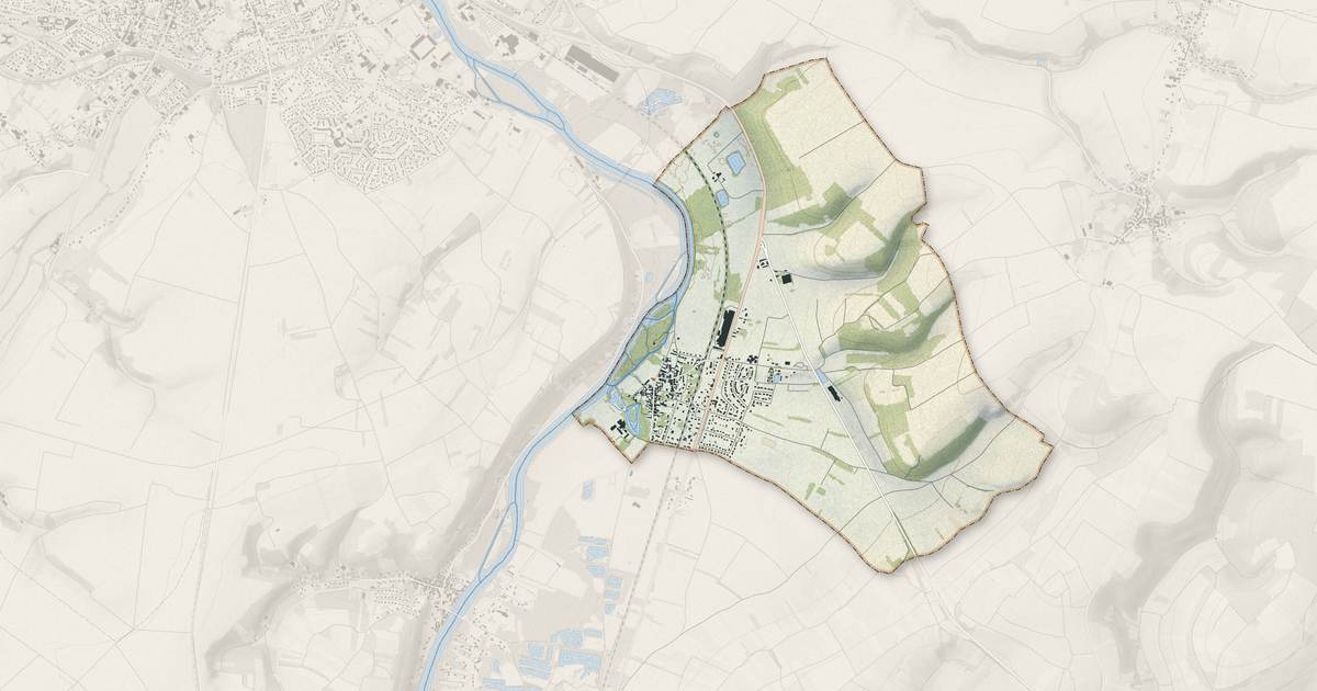 Portrait cartographique de Augy : relief, eau, forêts, bâti et voies, calculés à partir des données de l'IGN