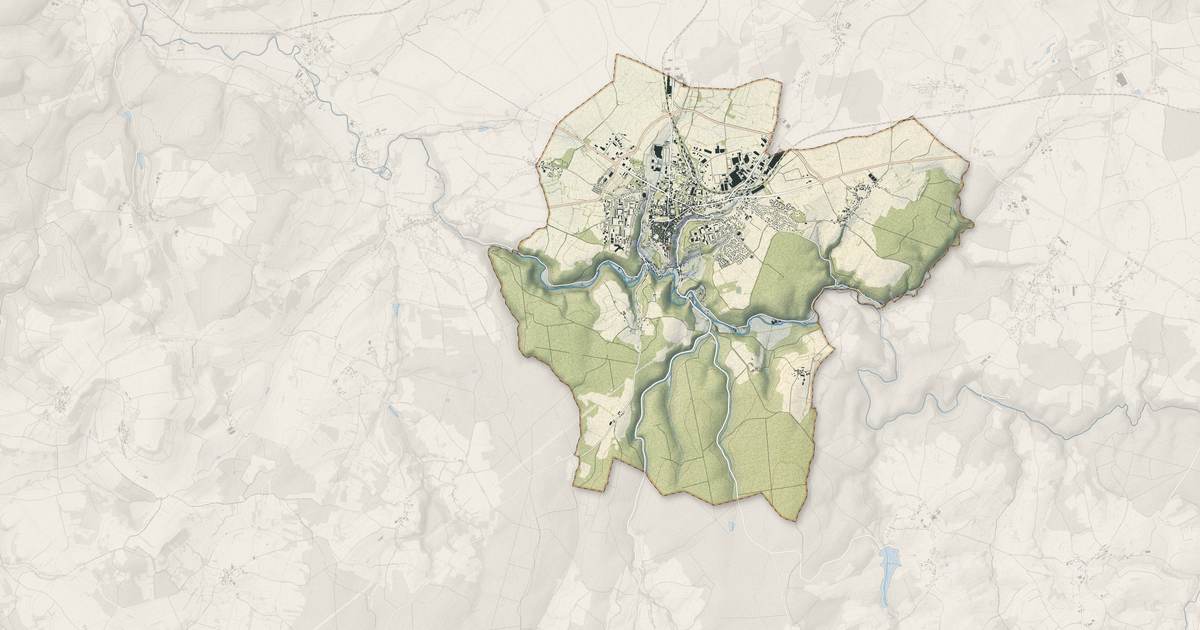 Portrait cartographique de Avallon : relief, eau, forêts, bâti et voies, calculés à partir des données de l'IGN