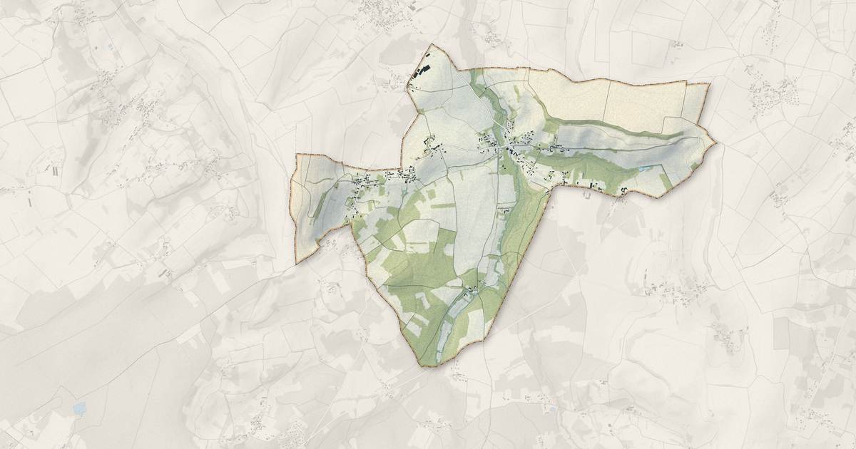 Portrait cartographique de Beauvoir : relief, eau, forêts, bâti et voies, calculés à partir des données de l'IGN