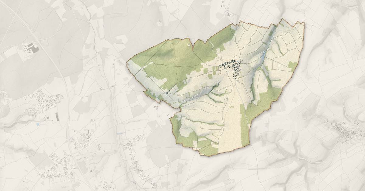 Portrait cartographique de Bleigny-le-Carreau : relief, eau, forêts, bâti et voies, calculés à partir des données de l'IGN