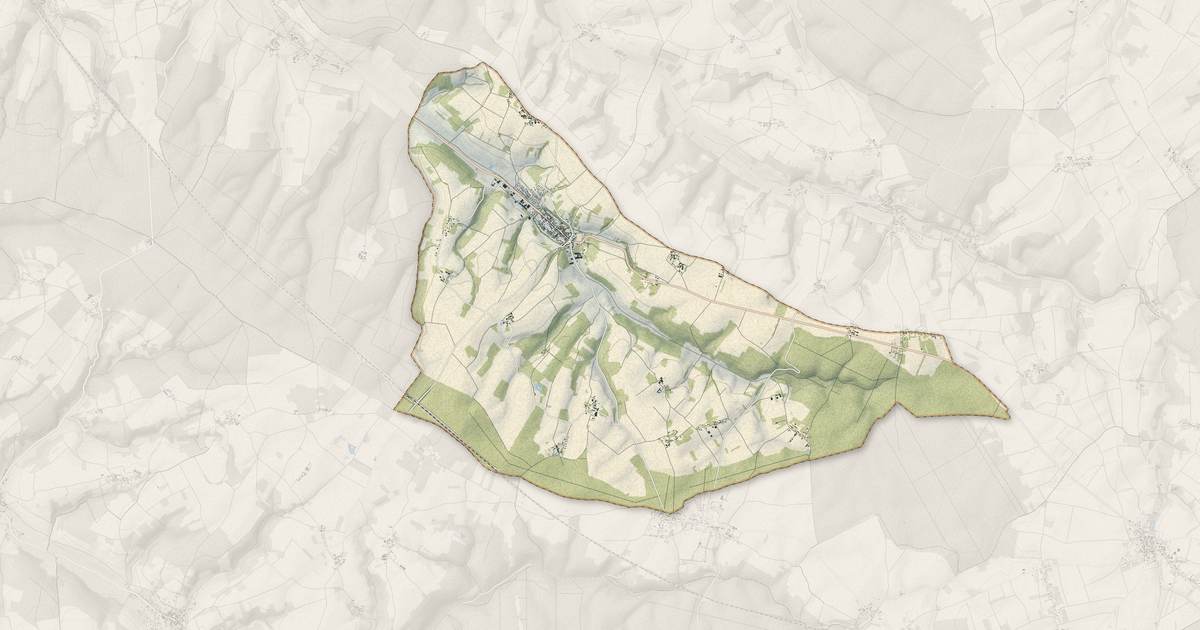 Portrait cartographique de Cerisiers : relief, eau, forêts, bâti et voies, calculés à partir des données de l'IGN