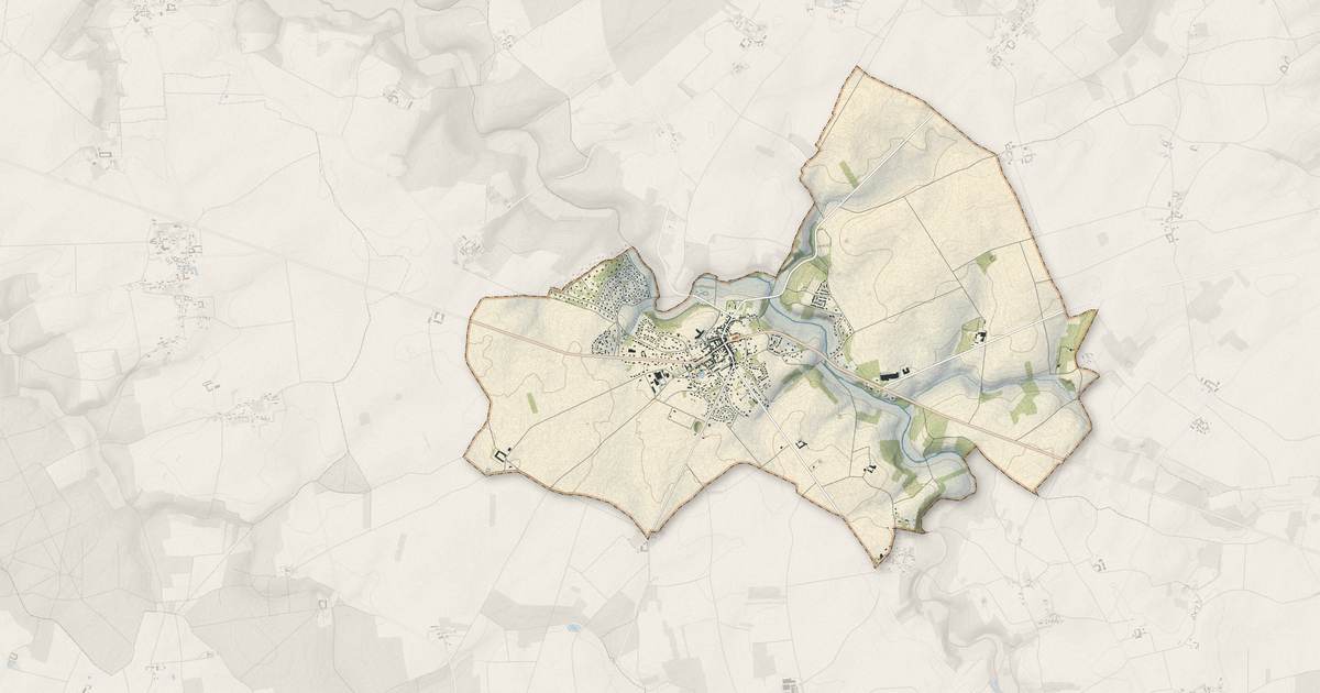Portrait cartographique de Chéroy : relief, eau, forêts, bâti et voies, calculés à partir des données de l'IGN