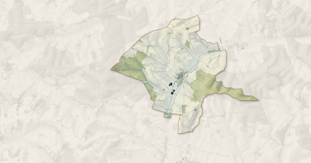 Portrait cartographique de Courgenay : relief, eau, forêts, bâti et voies, calculés à partir des données de l'IGN