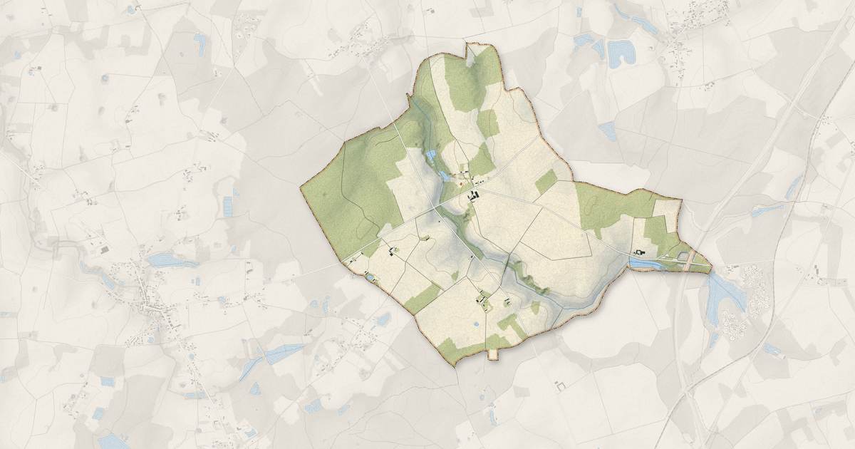 Portrait cartographique de Courtoin : relief, eau, forêts, bâti et voies, calculés à partir des données de l'IGN