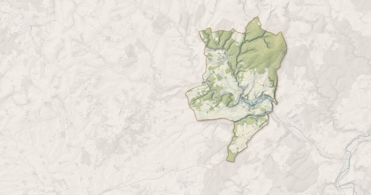 Portrait cartographique de Druyes-les-Belles-Fontaines : relief, eau, forêts, bâti et voies, calculés à partir des données de l'IGN