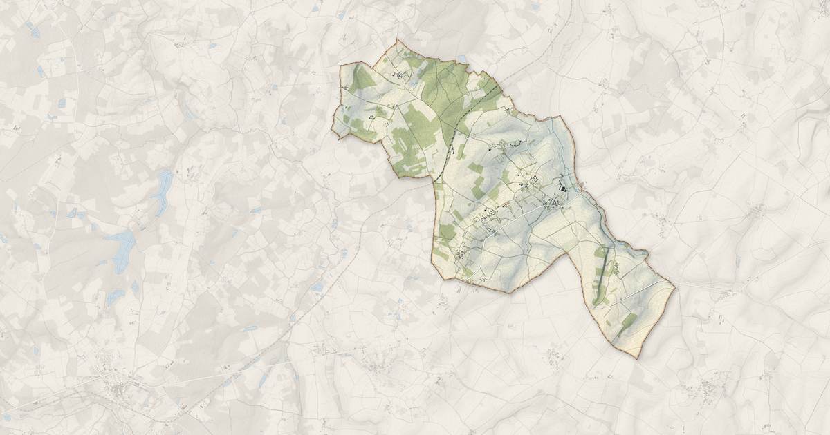 Portrait cartographique de Fontenoy : relief, eau, forêts, bâti et voies, calculés à partir des données de l'IGN