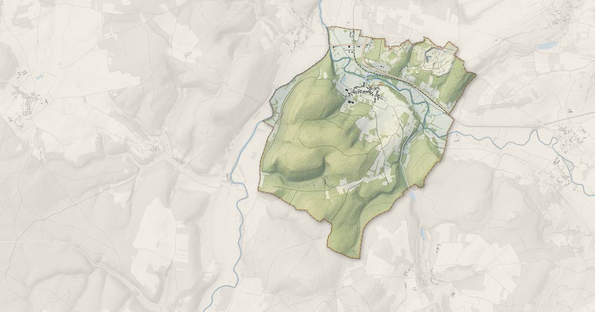 Portrait cartographique de Givry : relief, eau, forêts, bâti et voies, calculés à partir des données de l'IGN