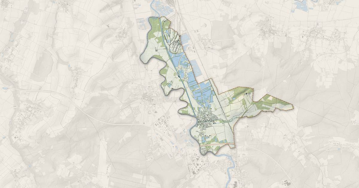 Portrait cartographique de Gurgy : relief, eau, forêts, bâti et voies, calculés à partir des données de l'IGN