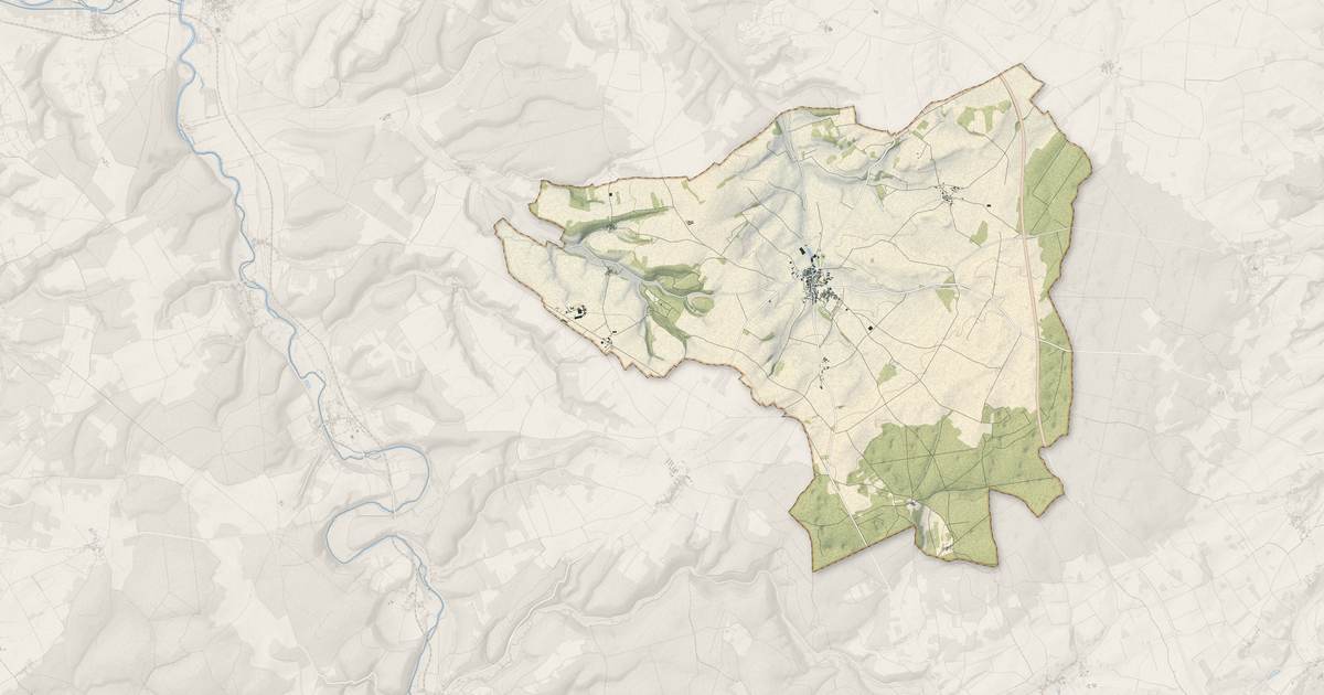Portrait cartographique de Joux-la-Ville : relief, eau, forêts, bâti et voies, calculés à partir des données de l'IGN