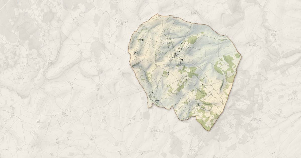 Portrait cartographique de Lainsecq : relief, eau, forêts, bâti et voies, calculés à partir des données de l'IGN