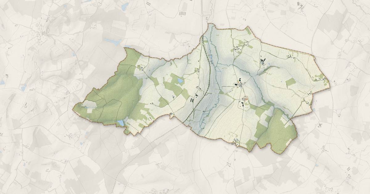 Portrait cartographique de Lalande : relief, eau, forêts, bâti et voies, calculés à partir des données de l'IGN