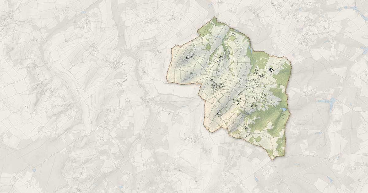 Portrait cartographique de Lindry : relief, eau, forêts, bâti et voies, calculés à partir des données de l'IGN
