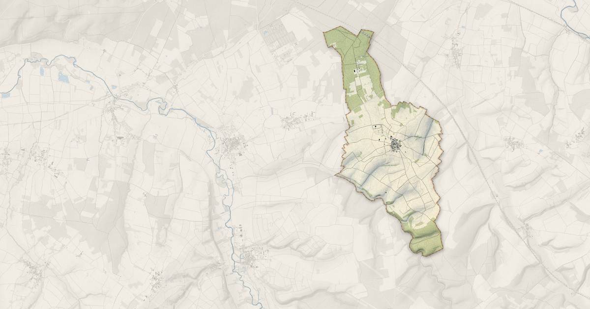 Portrait cartographique de Méré : relief, eau, forêts, bâti et voies, calculés à partir des données de l'IGN