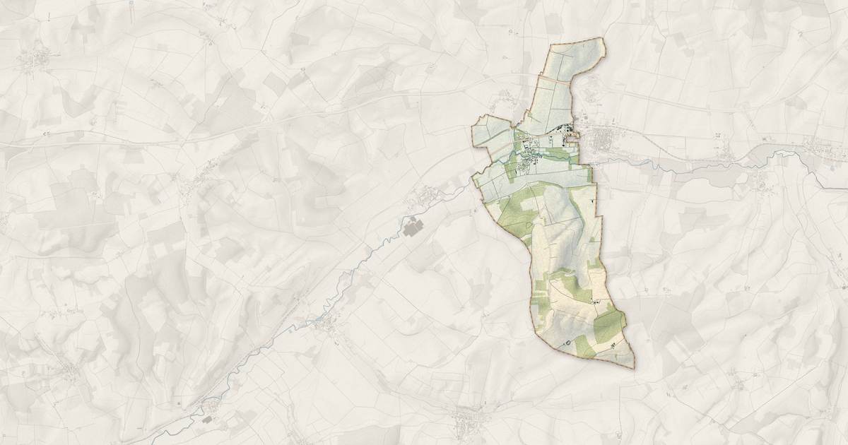 Portrait cartographique de Molinons : relief, eau, forêts, bâti et voies, calculés à partir des données de l'IGN
