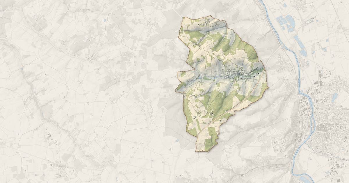Portrait cartographique de Nailly : relief, eau, forêts, bâti et voies, calculés à partir des données de l'IGN