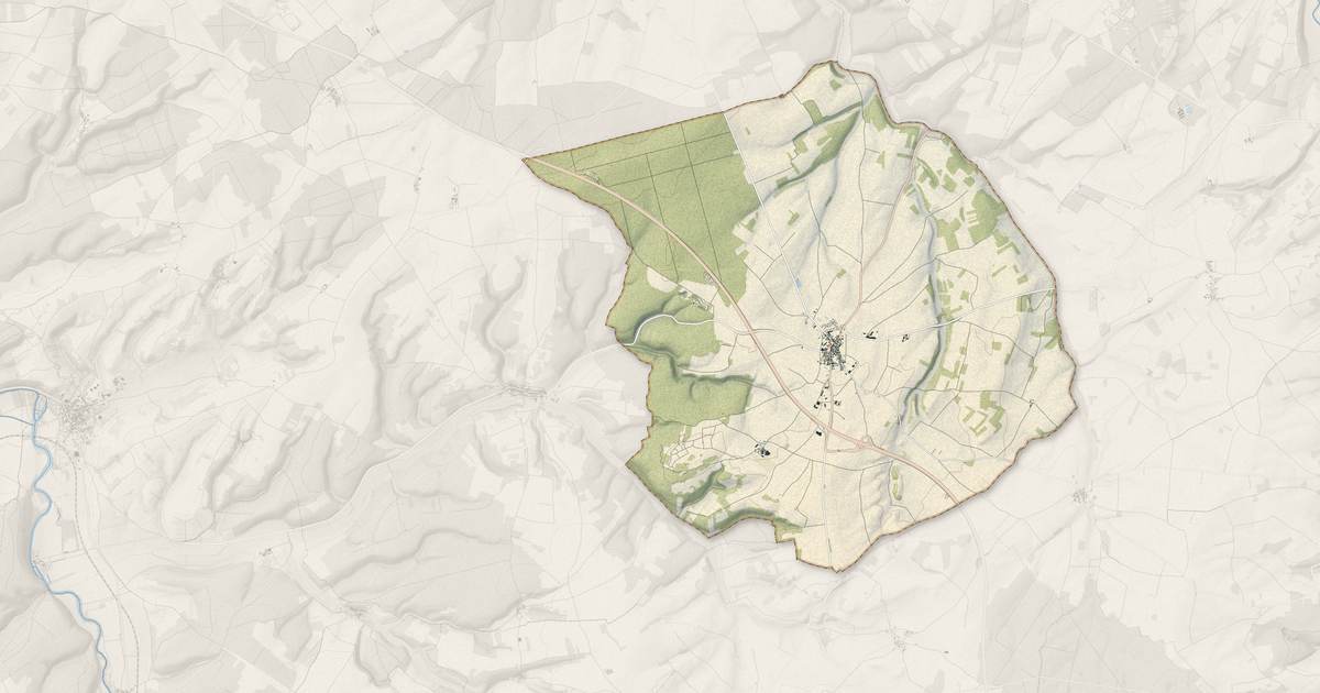 Portrait cartographique de Nitry : relief, eau, forêts, bâti et voies, calculés à partir des données de l'IGN