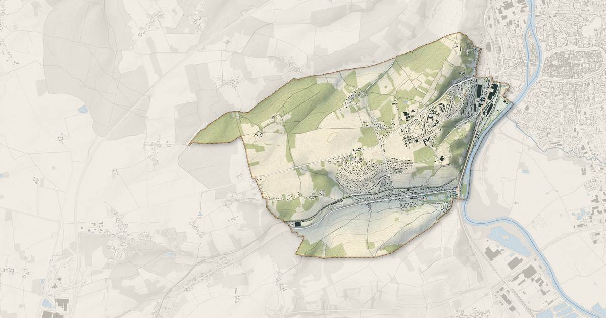 Portrait cartographique de Paron : relief, eau, forêts, bâti et voies, calculés à partir des données de l'IGN