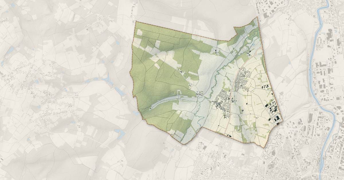 Portrait cartographique de Perrigny : relief, eau, forêts, bâti et voies, calculés à partir des données de l'IGN