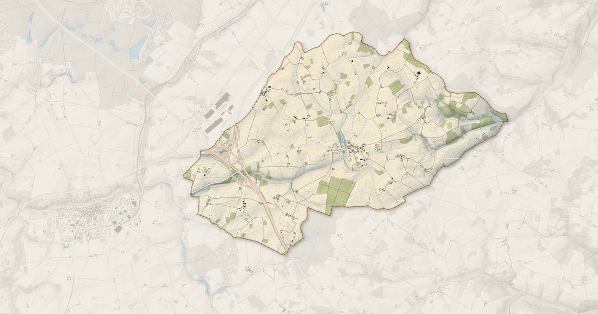 Portrait cartographique de Piffonds : relief, eau, forêts, bâti et voies, calculés à partir des données de l'IGN