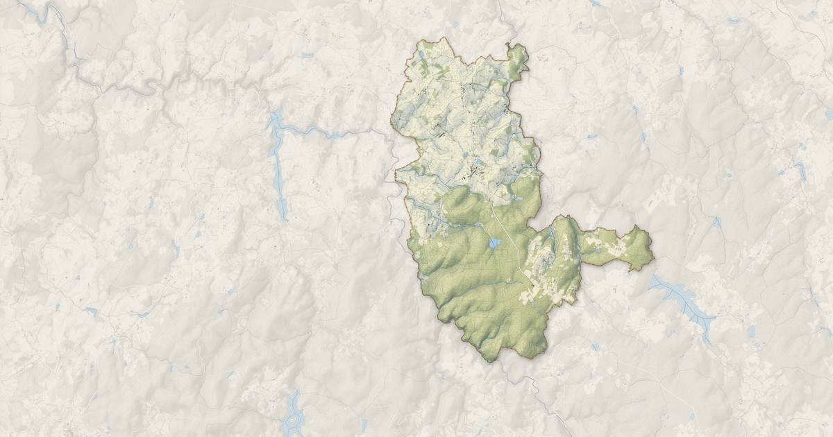 Portrait cartographique de Quarré-les-Tombes : relief, eau, forêts, bâti et voies, calculés à partir des données de l'IGN