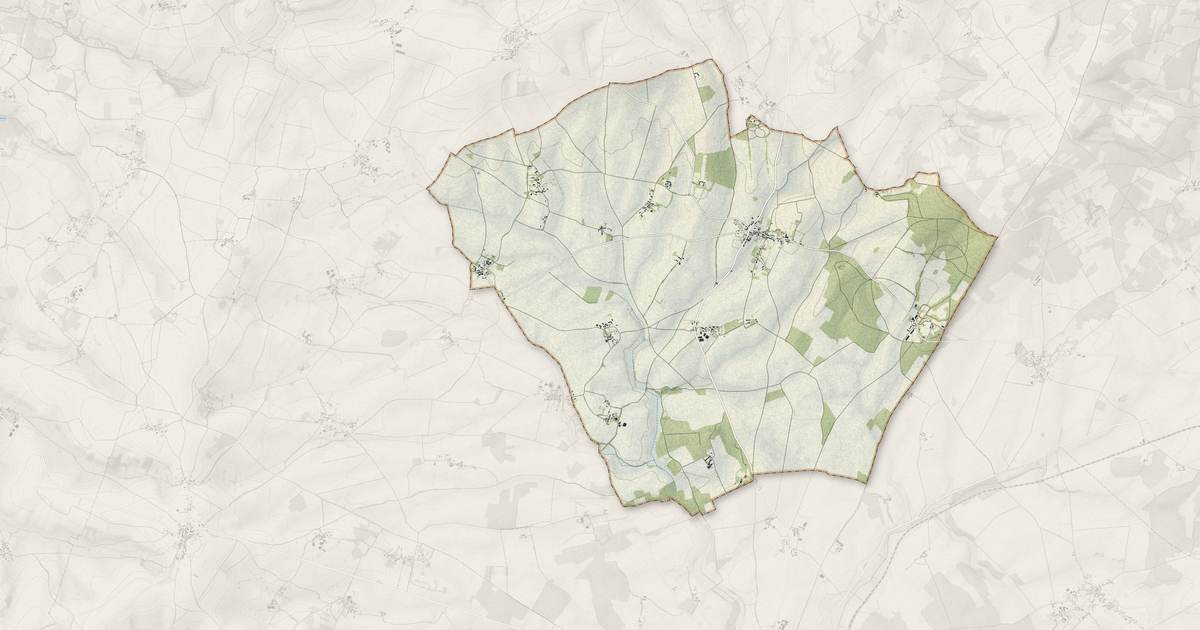 Portrait cartographique de Sainpuits : relief, eau, forêts, bâti et voies, calculés à partir des données de l'IGN