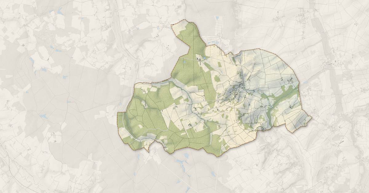 Portrait cartographique de Le Val d'Ocre : relief, eau, forêts, bâti et voies, calculés à partir des données de l'IGN