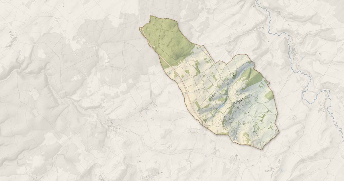 Portrait cartographique de Sainte-Colombe : relief, eau, forêts, bâti et voies, calculés à partir des données de l'IGN