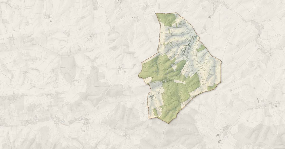 Portrait cartographique de Saint-Maurice-aux-Riches-Hommes : relief, eau, forêts, bâti et voies, calculés à partir des données de l'IGN