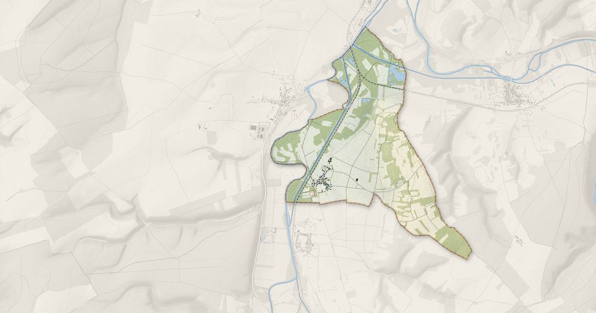 Portrait cartographique de Sainte-Pallaye : relief, eau, forêts, bâti et voies, calculés à partir des données de l'IGN