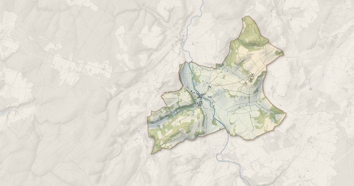Portrait cartographique de Saint-Père : relief, eau, forêts, bâti et voies, calculés à partir des données de l'IGN