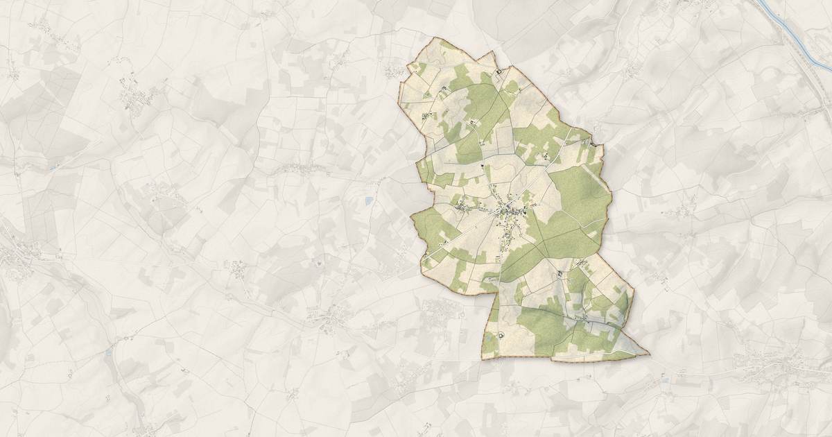 Portrait cartographique de Saint-Sérotin : relief, eau, forêts, bâti et voies, calculés à partir des données de l'IGN