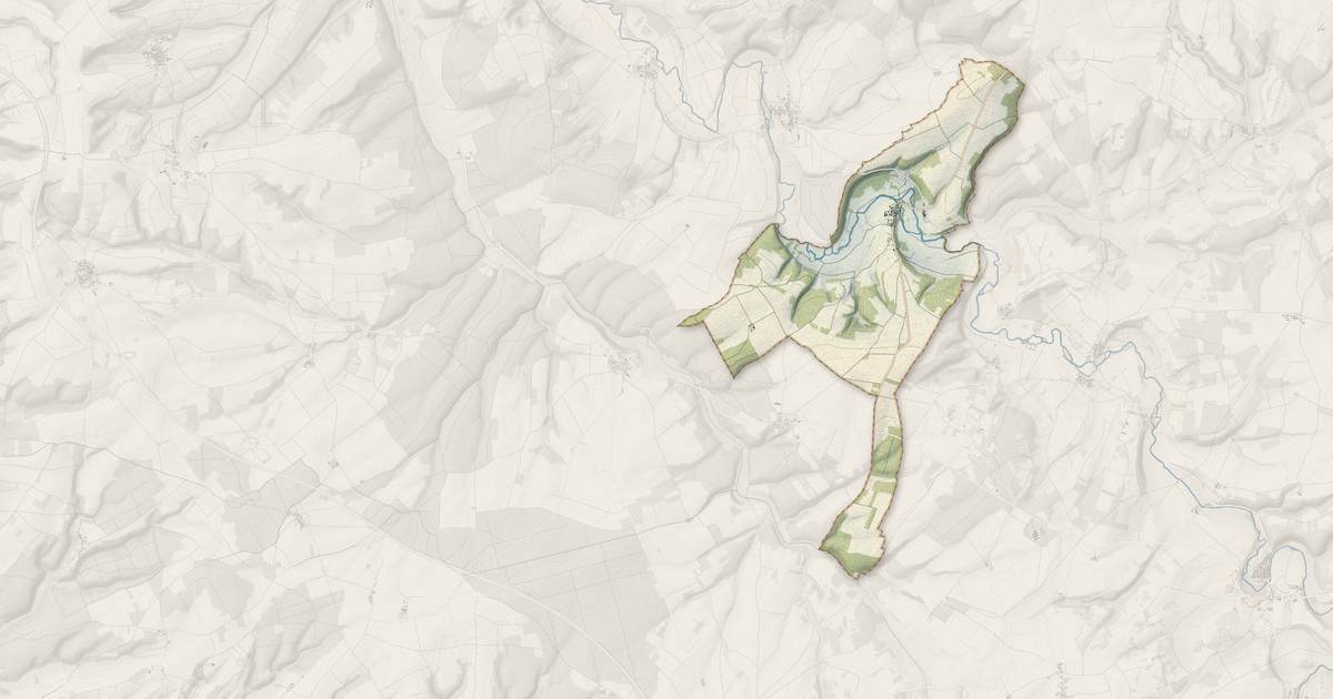 Portrait cartographique de Sainte-Vertu : relief, eau, forêts, bâti et voies, calculés à partir des données de l'IGN