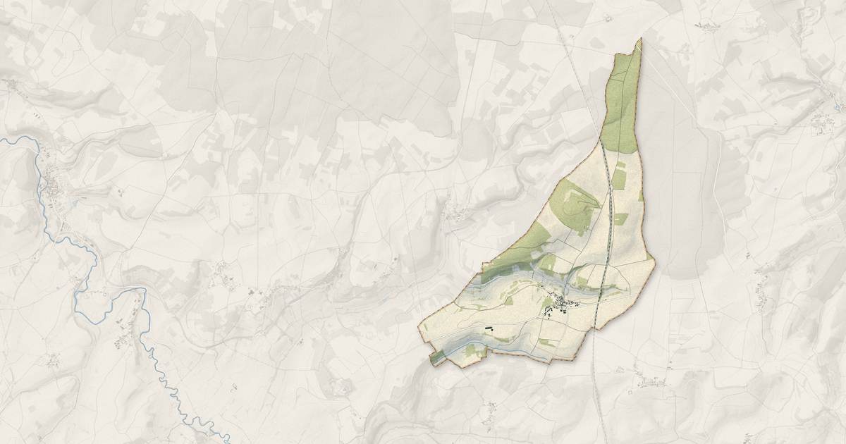 Portrait cartographique de Santigny : relief, eau, forêts, bâti et voies, calculés à partir des données de l'IGN