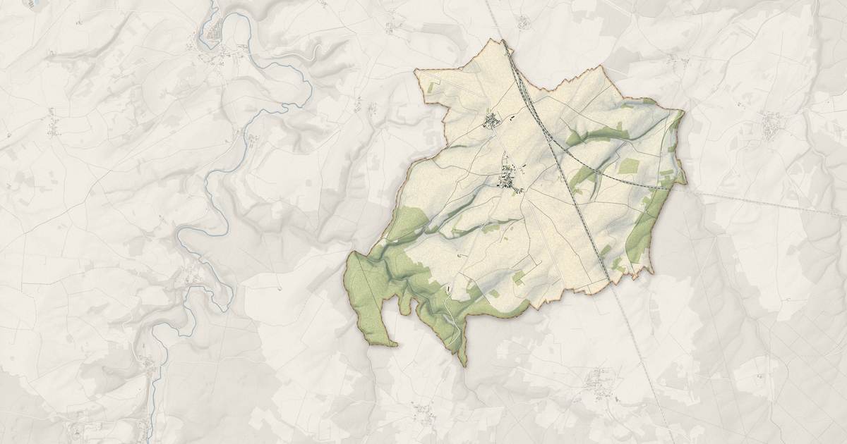 Portrait cartographique de Sarry : relief, eau, forêts, bâti et voies, calculés à partir des données de l'IGN