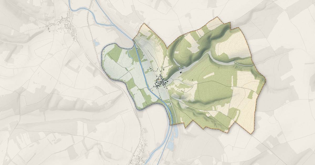 Portrait cartographique de Sery : relief, eau, forêts, bâti et voies, calculés à partir des données de l'IGN