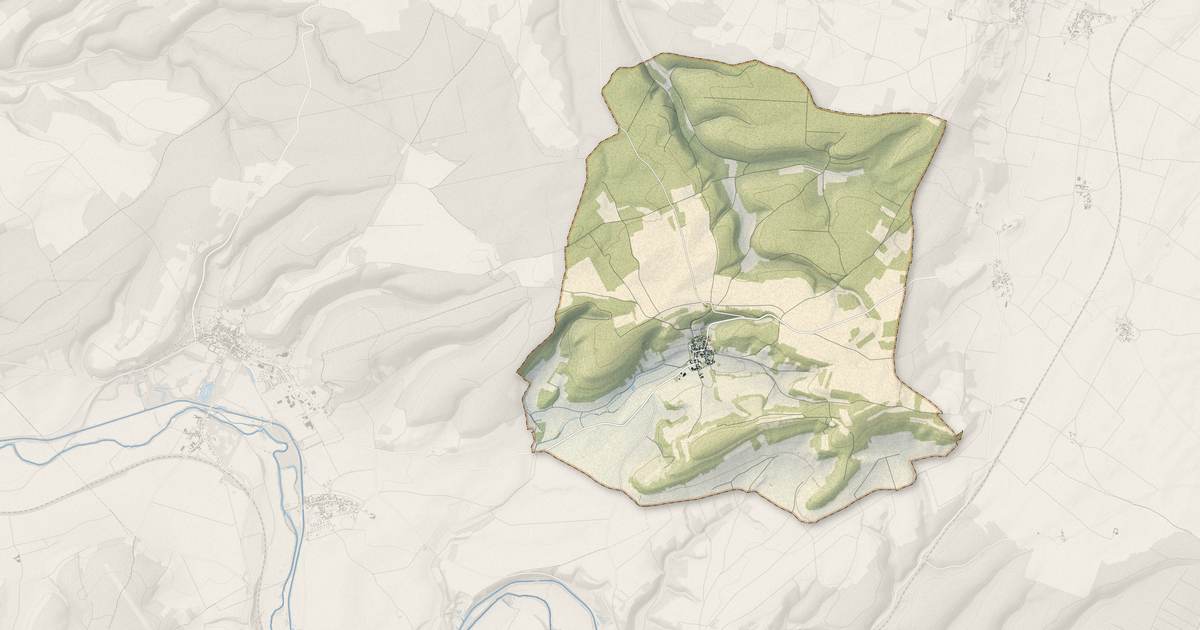 Portrait cartographique de Stigny : relief, eau, forêts, bâti et voies, calculés à partir des données de l'IGN