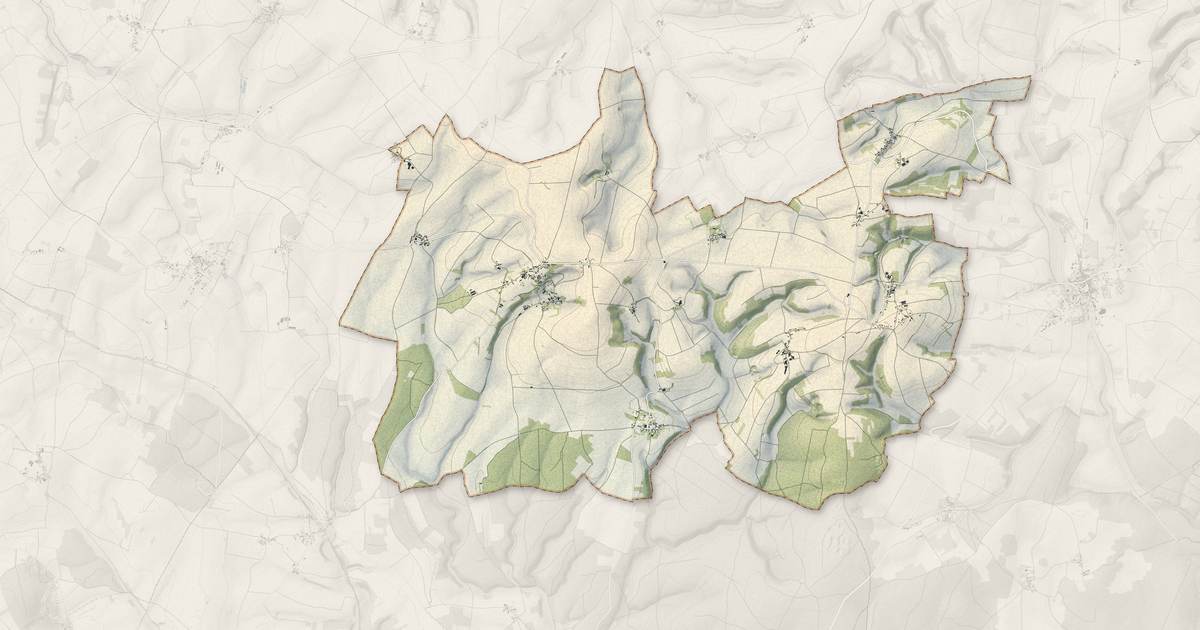 Portrait cartographique de Les Hauts de Forterre : relief, eau, forêts, bâti et voies, calculés à partir des données de l'IGN