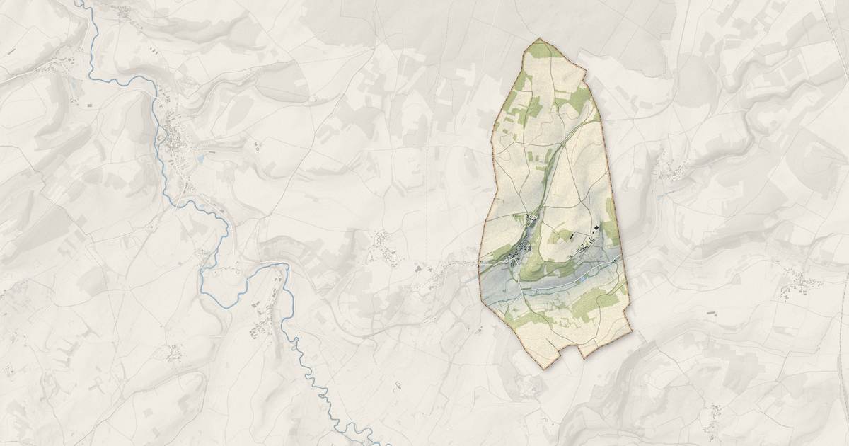 Portrait cartographique de Talcy : relief, eau, forêts, bâti et voies, calculés à partir des données de l'IGN