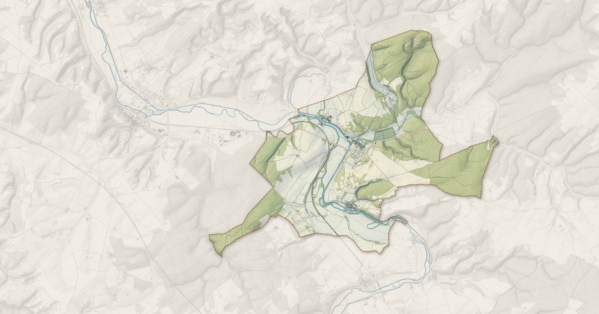 Portrait cartographique de Tanlay : relief, eau, forêts, bâti et voies, calculés à partir des données de l'IGN