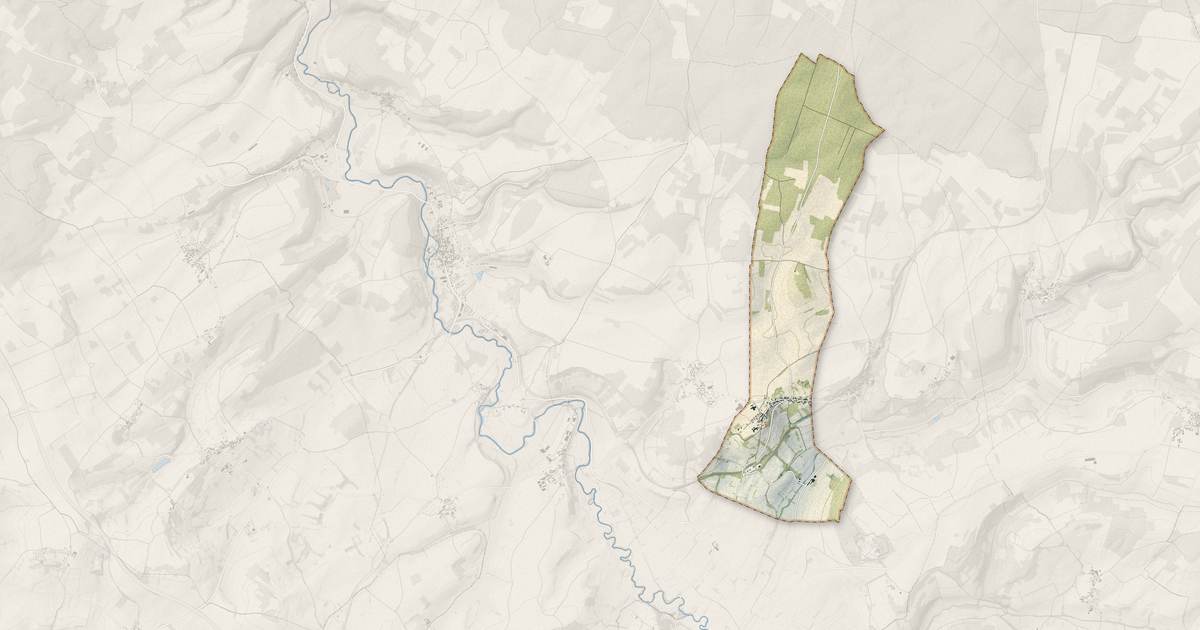 Portrait cartographique de Thizy : relief, eau, forêts, bâti et voies, calculés à partir des données de l'IGN