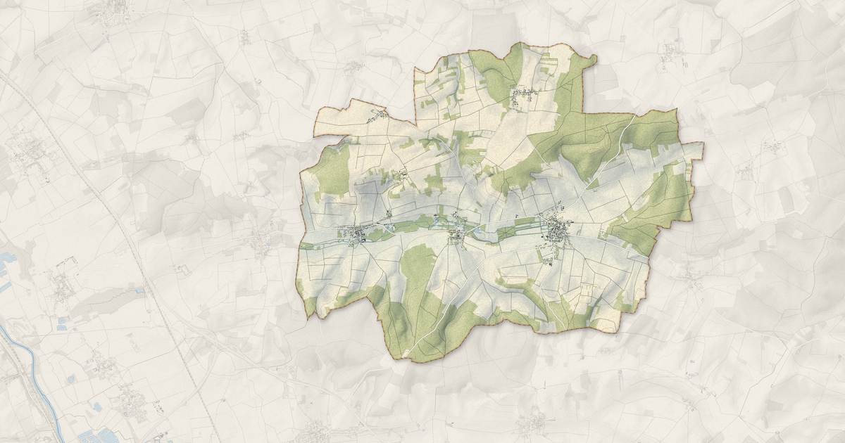 Portrait cartographique de Thorigny-sur-Oreuse : relief, eau, forêts, bâti et voies, calculés à partir des données de l'IGN